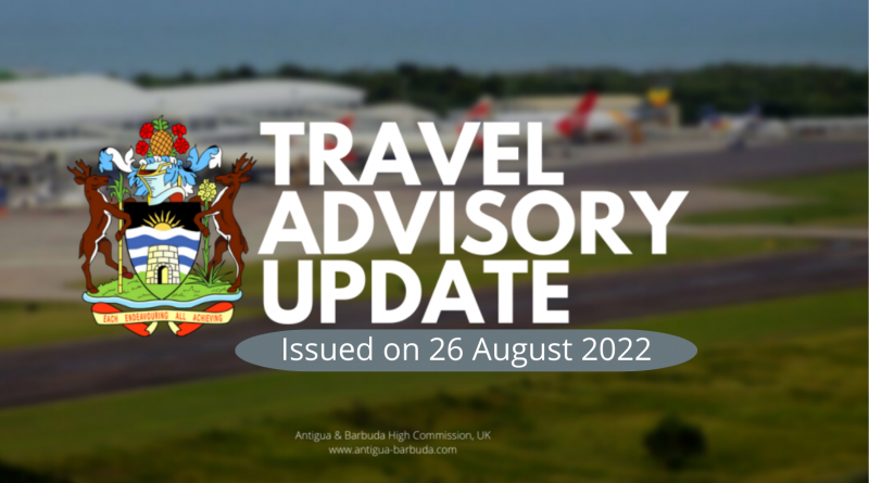 Updated Antigua and Barbuda Travel Advisory- August 26, 2022